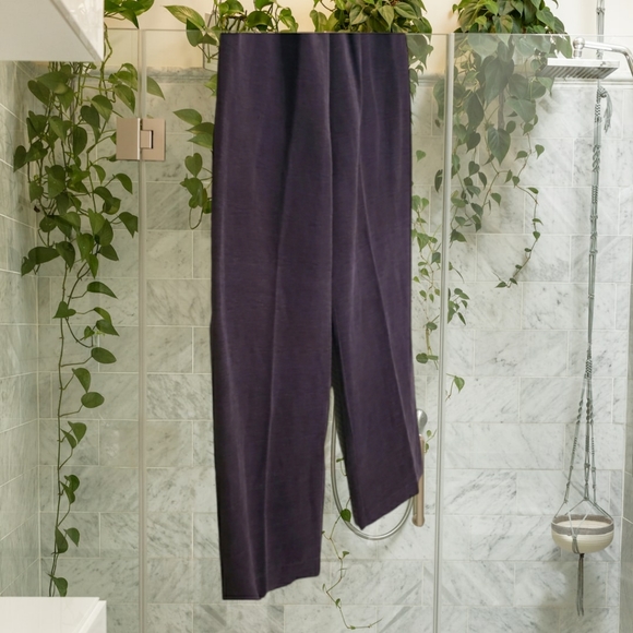 CHICO'S, Wide Cropped Leg, Ankle Pants, M, 8, Brown, 70% Silk 30% Linen - Picture 4 of 7